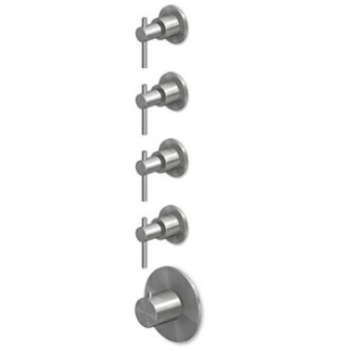 HELM ZHL662.X_R97823 termostaatdušisegisti, 4 kinni-lahti nuppu, AISI 316L- 6 viimistlust 3 variandis: harjatud sile, harjatud vertikaalne muster, harjatud diagonaalmuster